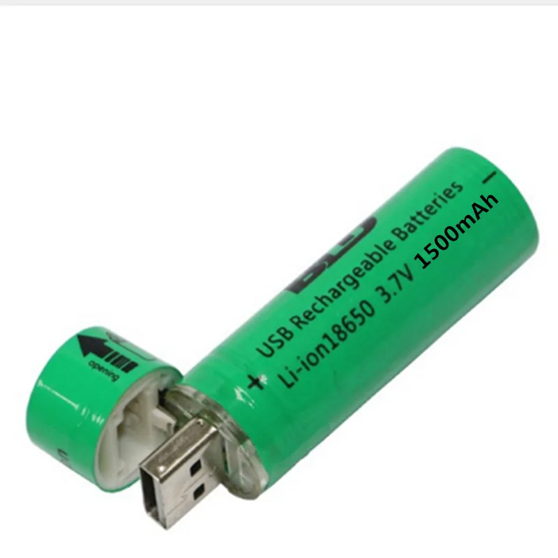 

1PCS USB high power battery charging socket 18650 flashlight battery flashlight batteries Mini USB rechargeable Battery