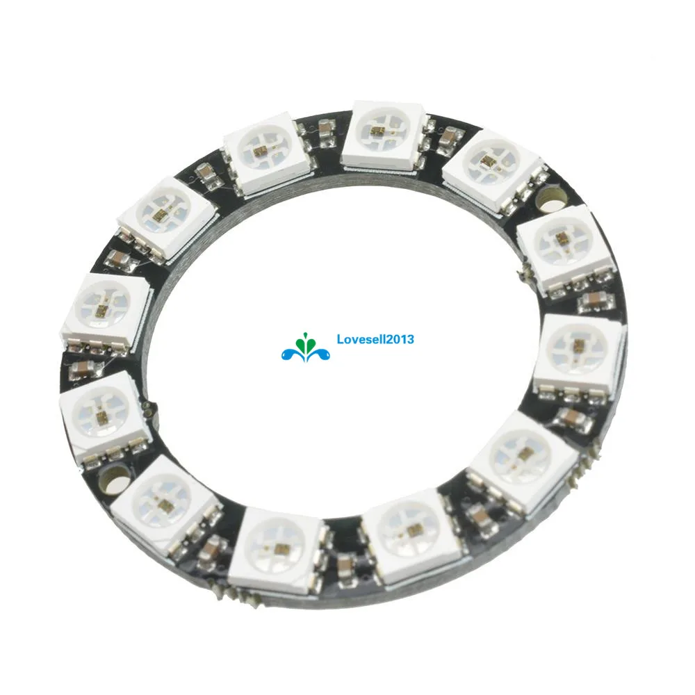 

Free Shipping! RGB LED Ring 12 Bits WS2812 5050 RGB LED With Integrated Driver Module For Arduino