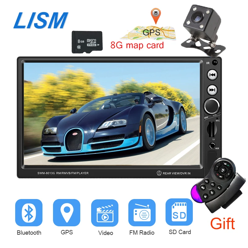 

LISM 7 Inch Large Screen GPS Navigation Autoradio Bluetooth Car Radio MP4 MP5 Vehicle Audio Video Player Reversing Monitor