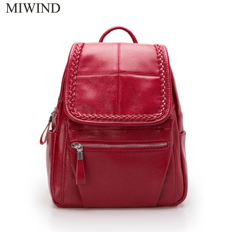 Free Shipping MIWIND Women PU Leather Backpacks Softback Bags Brand ...