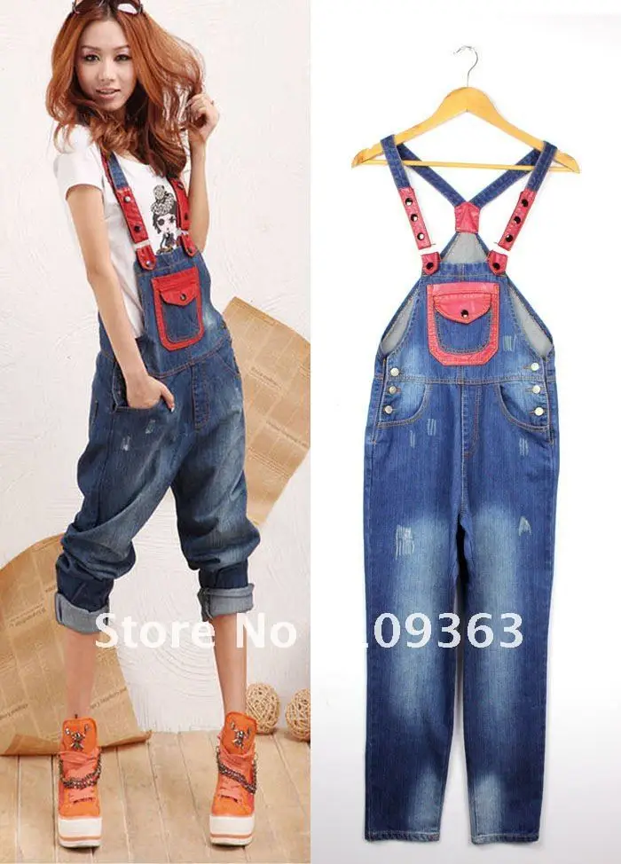 

New Fashion Lovers Denim Jumpsuits,Joker Denim Loose Jeans ,Denim Overalls Factory Wholesale ,Free shipping QQ9932