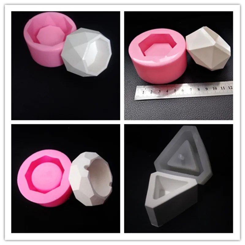 Small cement flowerpot silicone mold for cactus candle DIY Ceramic Clay