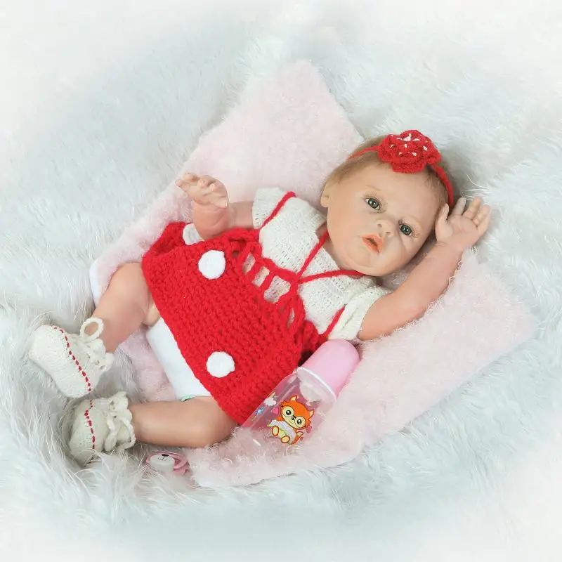 New Design 50cm Silicone Reborn Baby Dolls Boneca Reborn Realista Fashion Sweater Doll lovely Children Birthday Gift baby Reborn facemile lovely creative baby design silicone cake mold