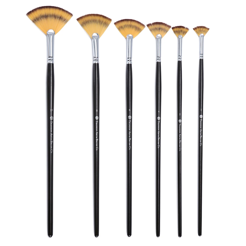 

1PC Wooden Handle Nylon Hair Fan Brush Pen Acrylic Water Oil Painting Artist Brush Oil Painting Drawing Crafts Art Supplies