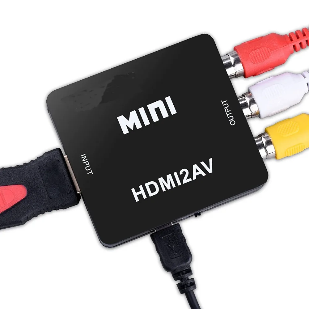 PUZHIJIE HDMI конвертер RCA 1080 P HDMI в AV 3RCA Видео Аудио конвертер адаптер Поддержка PAL и NTSC с USB зарядным устройством