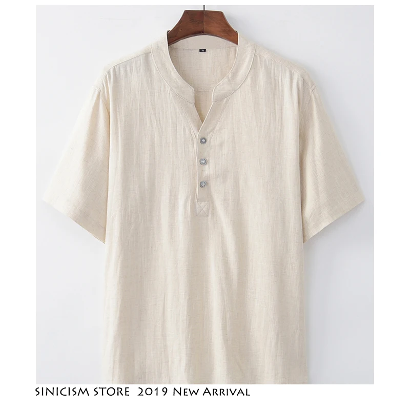 

Sinicism Store Harajuku Streetwear Men T-shirt Short 2019 Mens Chinese Style T Shirts Male Fashion Clothing Cotton Linen TShirts