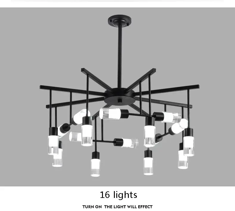 Скандинавская лампа, светодиодная люстра, светильник ing Lustre, дизайн для гостиной, светильник, Светильники для спальни, кухни, домашнее украшение, черный металл