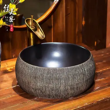 

Factory Direct Selling Washbasin Ceramic Elliptical Ceramic Face Pot Platform with 100 Restoration Bathroom Pots 1672