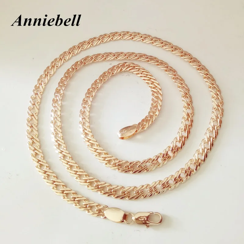 

Men Necklace New Trendy 585 Rose Gold Necklace Gold Necklace Copper 5MM 55CM Long Women Men Necklace/Bracelet Factory Direct