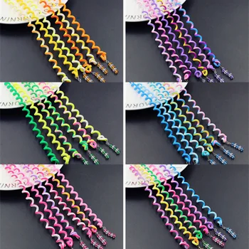 

Dreadlocks Hair Style Accessories 6pcs/lot Headband Cute Girls Hair Band Crystal Long Elastic Headwear Free Length Rainbow Color