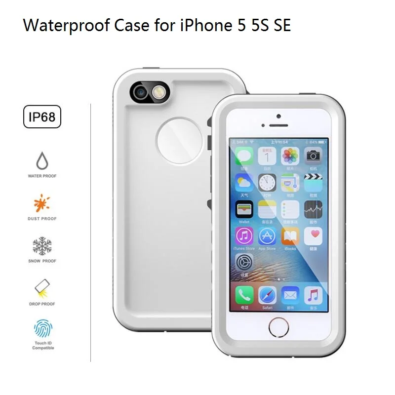 IP68 Mobile Phone Waterproof Case for iPhone 5 5S Swim Diving Underwater Watertight Protective Cover for