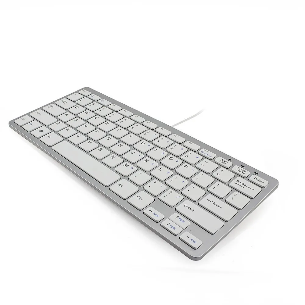 CHUYI Wired Ultra-Thin Keyboard 78 Keys Scissor USB 2.0 Mini Silent Office Multifunctional Keyboard For IMac Laptop Desktop
