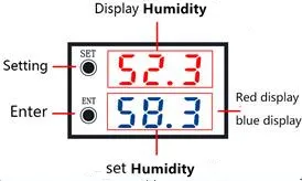 W2026C цифровой измеритель влажности DC 12V гигрометр регулятор влажности детектор 0~ 99% RH Регулируемый w/датчик влажности