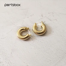 Серьги-кольца Peri'sBox, золотые, массивные, для женщин, классические, маленькие, толстые, серьги-кольца, массивные, смелый круг, ювелирные кольца, 20 мм