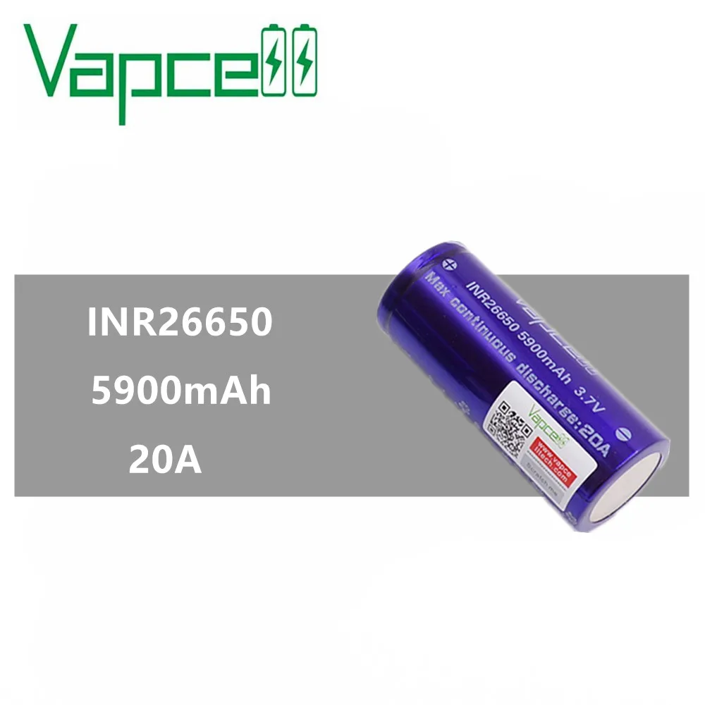 1 шт. VAPCELL INR26650 5900mAh 20A аккумуляторная батарея INR 26650 батарея большой емкости E-CIG vape cell IMR батарея vs Keeppower