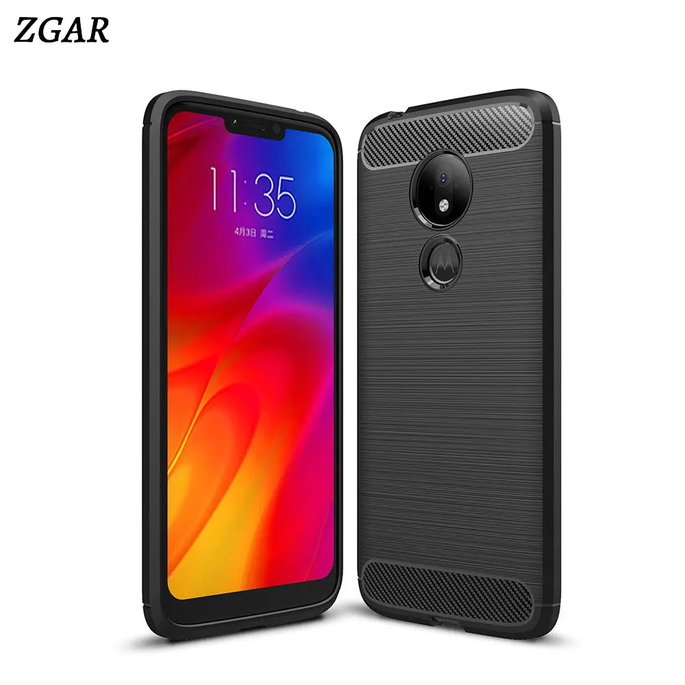 For Motorola Moto G7 Power Case ZGAR Carbon Fiber Soft Celular 6.2 inch Phone Bags Cases for G7Power | Мобильные телефоны и