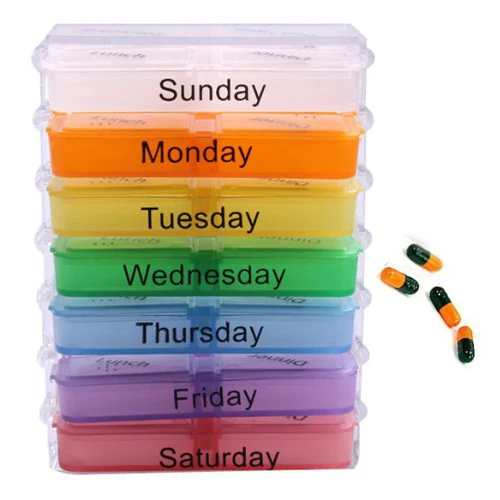 HTHL 7 Day font b Tablet b font Pill Boxes Storage Organizer Container Case