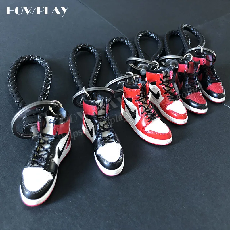 Howplay AJ1 llaveros de zapatillas 3D zapatos de baloncesto modelo mochila colgantes llavero regalos creativos juguete para de aire jordan| | - AliExpress