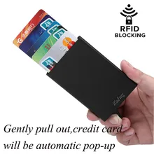 1 шт./лот анти-сканирующий бизнес-держатель для карт алюминиевый автоматический слайд для женщин и мужчин RFID блокирующий кошелек ID кредитный держатель для карт чехол