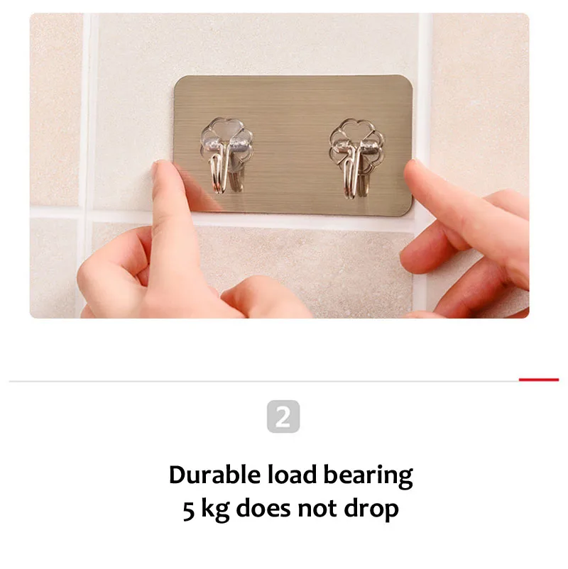 Double Row Wall Hooks For Hanging Self Adhesive Hooks Kitchen Bathroom Hangers Bag Key Wall Hooks Hangers Seamless (20)