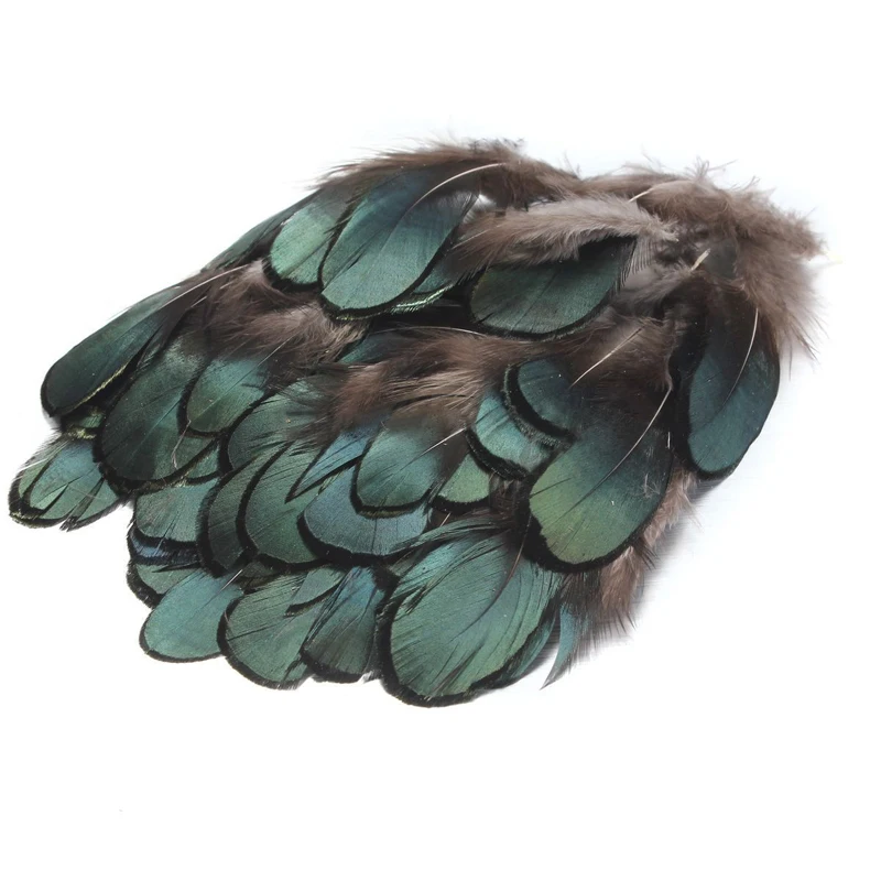 50pcs Green Natural Pheasant Tail Feathers 2.5 x 7cm For Clothing Decorations DIY Crafts