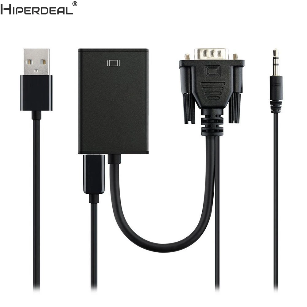 HIPERDEAL VGA Мужской к HDMI выход 1080P HD+ Аудио ТВ AV HD ТВ Видео кабель конвертер адаптер Oct30 HW