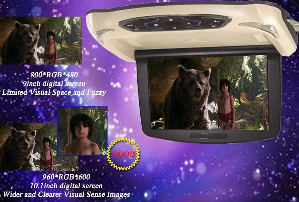 BigBigRoad для Benz V CLASS автомобильный монитор на крыше автомобиля светодиодный цифровой экран с HDMI USB FM ТВ игры ИК пульт дистанционного управления флип вниз DVD