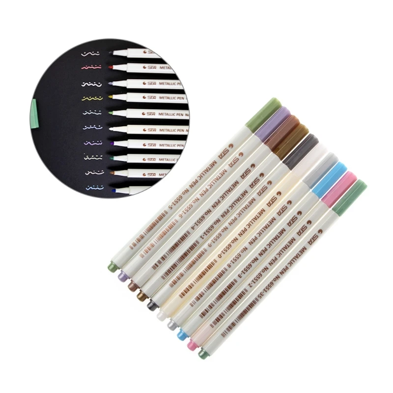 10 pcs/set Metallic Pens Colorful Paint Metal Marking Ink Marker Decoration | Дом и сад