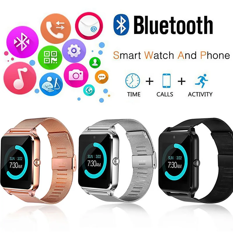

The New Style MTK6260A GT09 smart watches Z60 Z50 touch with SIM cards sports Bluetooth watches mobile phones LSB01097
