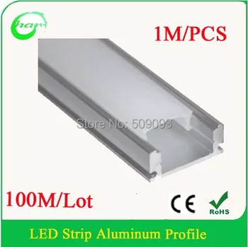

Top Quality 100M/Lot LED Strip Aluminum Bar Strip Aluminum Profile with clips and end caps Length can be customized