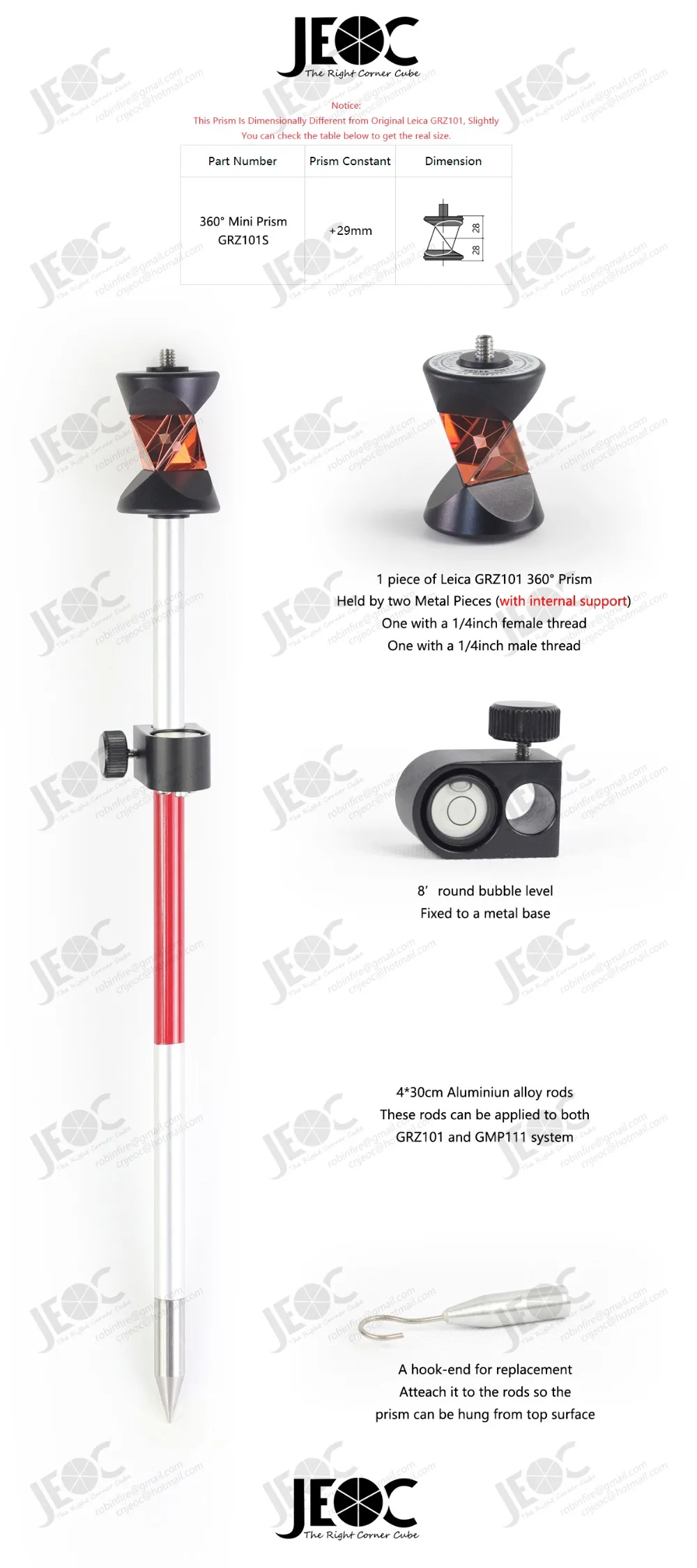 Мини-Призма 360 градусов для Leica ATR toвсего-станция. GRZ101S с внутренним кронштейном