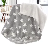 Baby Blanket Thermal Coral Fleece Star Blanket Infant Swaddle Nap Receiving Stroller Wrap For Newborn Baby Bedding Bebe Blankets 1