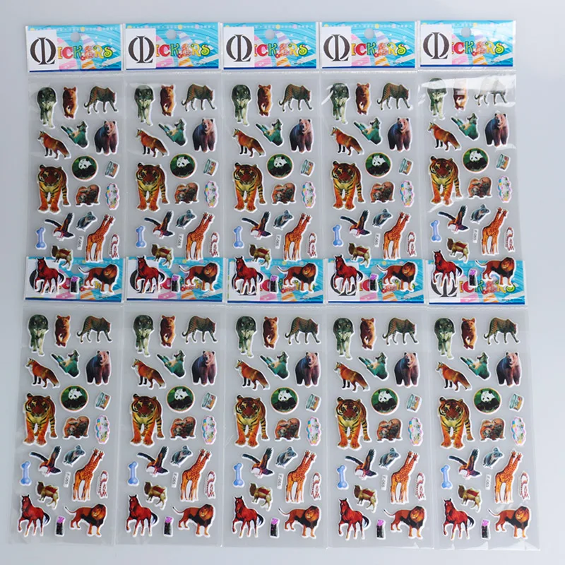 

1-6-10 Sheets Animal Panda Lion Tiger Tree Bear DIY Stickers Stickers Toys Gift For Kid Rewards For Mobile Phone Laptop Sticker