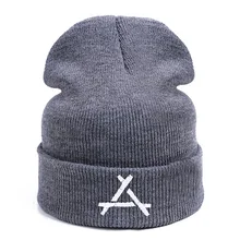 Мужские зимние шапки с вышивкой в стиле хип-хоп, вязаная шапка, одноцветная шапка, весенне-Осенняя шапка с надписью, Повседневная Лыжная уличная спортивная теплая шапка