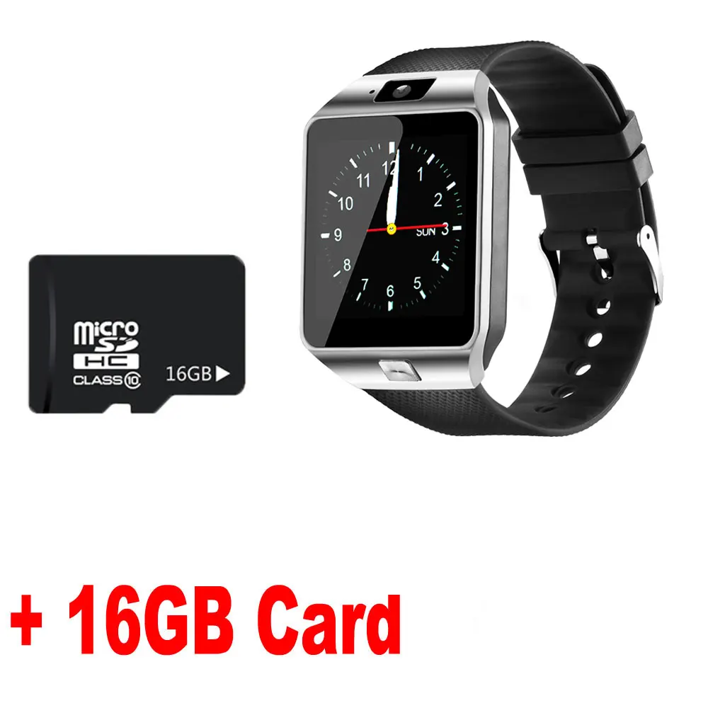 Chycet Bluetooth Смарт часы DZ09 Relojes Smartwatch TF SIM Камера для мужчин и женщин для IOS iPhone samsung huawei Xiaomi Android телефон - Цвет: silver and 16gb card