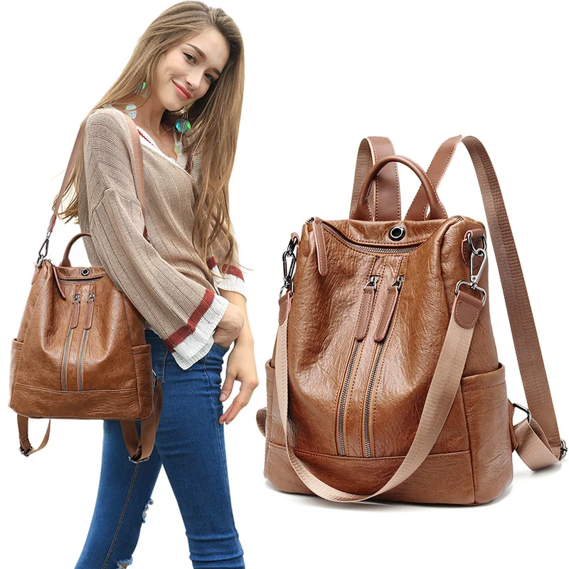 2019 Women Leather Backpacks High Quality Female Vintage Backpack Travel Shoulder Bag Mochilas Feminina School Bags For Girls 2019 Women Leather Backpacks High Quality Female Vintage Backpack Travel Shoulder Bag Mochilas Feminina School Bags For Girls