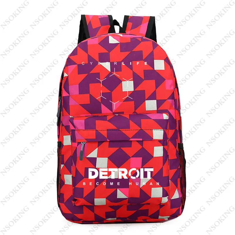 Детройт: стать человеком рюкзак для мужчин и женщин Connor школьные дорожные сумки Милая Черная сумка на плечо - Цвет: 013