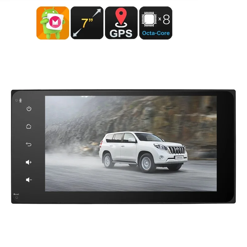 

2 DIN Car Stereo, 7 Inch Display, Android 6.0, Bluetooth, 3G Support, WiFi, GPS, Octa-Core CPU, 2GB RAM