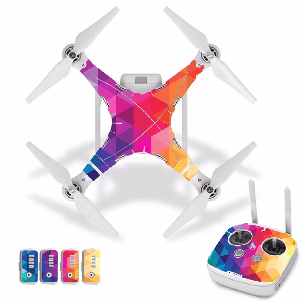 

[J30035] Cool Waterproof PVC Decal Skin Sticker For DJI Phantom 3 Drone body protection film+remote Controller cover
