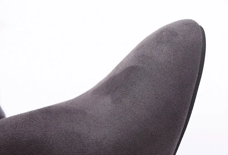 Sexy Party Boots Fashion Suede Leather Shoes Women Over the Knee Heels Boots Stretch Flock Winter High Boots botas Drop Shipping