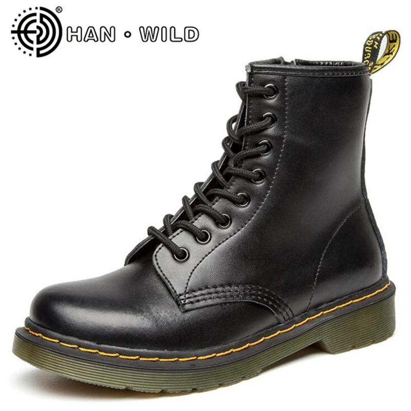 

100% Genuine Leather Men Martin Boots All Season Motorcycle Boots Men Ankle Boots Cow Split Shoes Couple Boots botas feminina