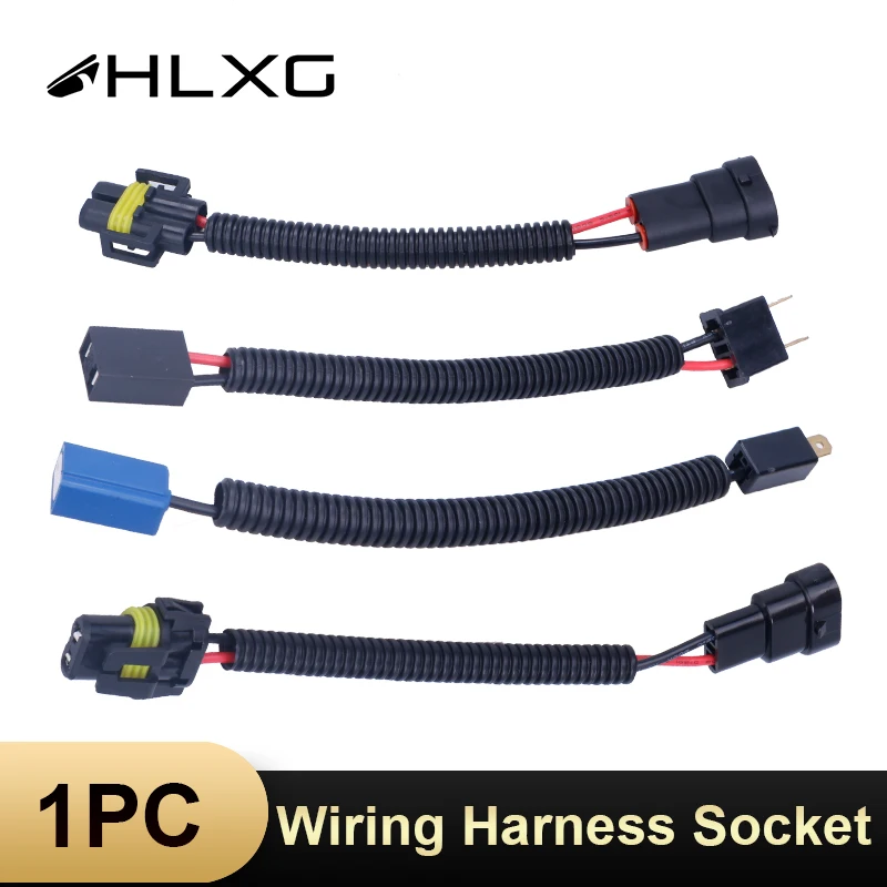 

1 PCS H1 H3 H4 LED H7 9005 9006 female male plug power Male coonector socket relay wire adapter Wiring Harness Socket Connector