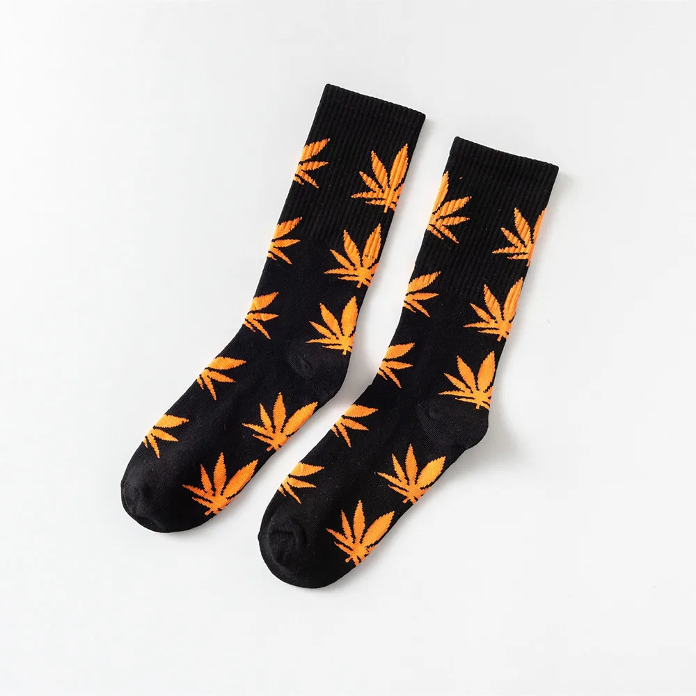 Модные удобные хлопковые носки высокого качества, 1 пара повседневные длинные носки с листьями кленовых листьев осенне-зимние SA-8 - Цвет: 5