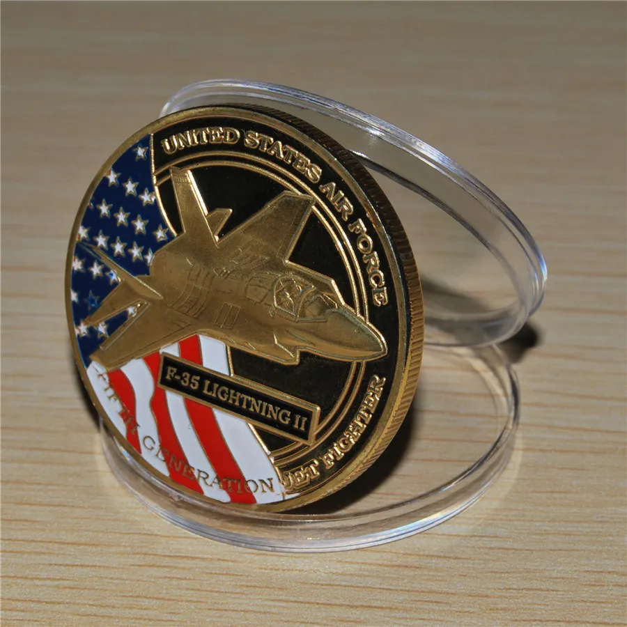 

F-35 LIGHTNING II coin 1oz UNITED STATES AIR FORCE JET FIGHTER coin 50pcs/lot DHL Free shipping