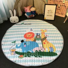 150 см круглая форма игровой коврик-головоломка мультяшный узор детское гнездо для сна ковер для детской комнаты Детская сумка для хранения игрушек