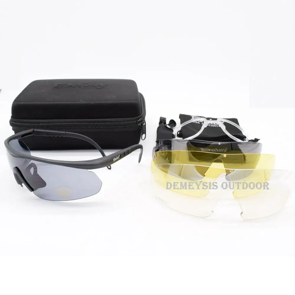 Спортивные страйкбольные тактические очки C2 военные UV400 Защитные очки для стрельбы с оправой для близорукости Тактические Солнцезащитные очки - Цвет: Черный