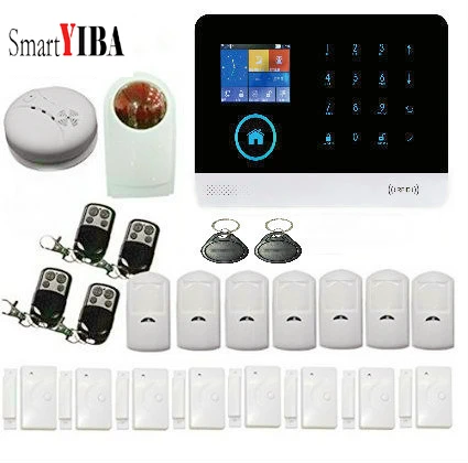 

SmartYIBA IOS Android WIFI Wireless Home Security GSM Alarm System Wireless Strobe Siren APP Control Security Sensor Motion GPRS