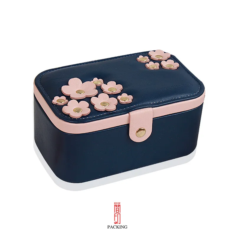 

Creative flower Jewelry storage Box cosmetic organizer makeup box Ring Earrings Necklace container Casket Case