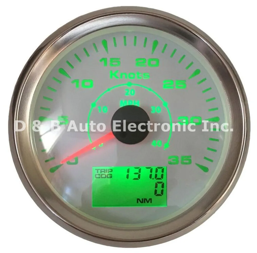 

High Quality Instrument Panel Speedometer Gauges 85mm 0-35Knots Speed Odometers 0-40MPH LCD Speed Mileometer Trip Cog for Boat