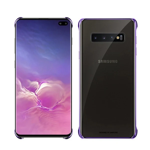 Прозрачный чехол для samsung GALAXY S10 S10Plus S10E SM-G9730 SM-G9750 SM-G9750 Чехол для мобильного телефона из ТПУ 6 цветов - Цвет: Purple